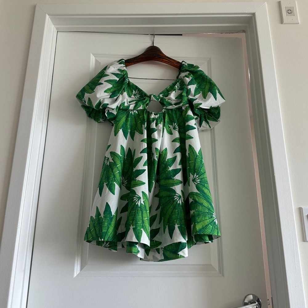 Farm Rio Off-White Palms Fan Mini Dress - Picture 3 of 7